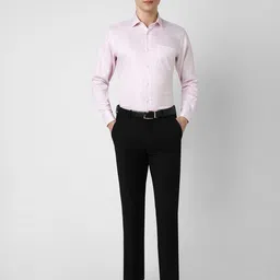 Van Heusen Men Spread Collar Solid Cotton Formal Shirt image 5