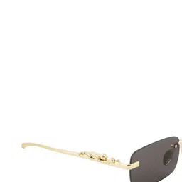 BAYBERRY Unisex Black Lens & Gold-Toned Rectangle Sunglasses with image 3