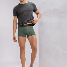 HRX by Hrithik Roshan Pack Of 2 Sweat Absorbent Trunks HRX-PV-SOLID-Black-Pista-M image 2