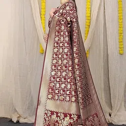 KALINI Woven Design Zari Pure Silk Saree image 3