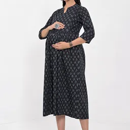 Negen Floral Print Maternity Fit & Flare Maxi Dress image 4