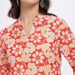 Anouk Rustic Floral Printed Mandarin Collar Straight Kurti image 2