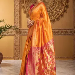 Kalista Woven Design Zari Silk Blend Paithani Saree image 2