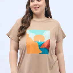 ANJIR Plus Size Graphic Printed Round Neck Oversized T-shirt-image-26