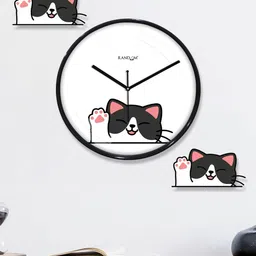 RANDOM Black Silent Clock Round Battery Analogue Wall Clock-picture-15