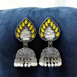 Anouk Leaf Shaped Jhumkas Earrings image 2