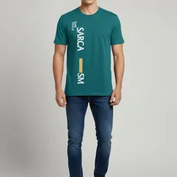 AUTNA Typography Printed Round Neck Short Sleeves Pure Cotton T-Shirt image 3