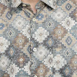 Parx Smart Ethnic Motifs Printed Spread Collar Cotton Slim Fit Shirt image 5