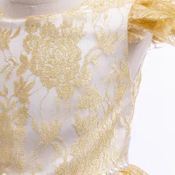 StyleCast x Revolte Girl's Floral Embellished Flutter Sleeves Fit & Flare Midi Dress image 5