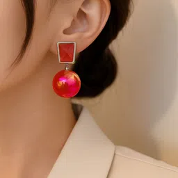 LOVANSH Lovansh Multi Colored 4 Pair Crystal Alloy Drops & Danglers Korean Earrings image 3