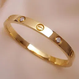SUBHAGALANKAR Women Gold-Plated Kada Bracelet-image-27