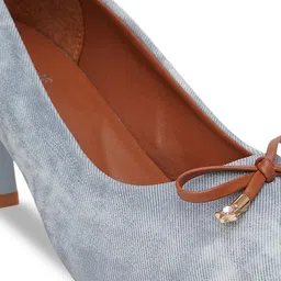 Sherrif Shoes Women Textured Stiletto Pumps with Bows image 5