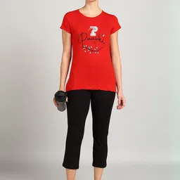 PAAVKI Printed Round Neck Comfortable Pure Cotton T-Shirt & Capris-picture-23