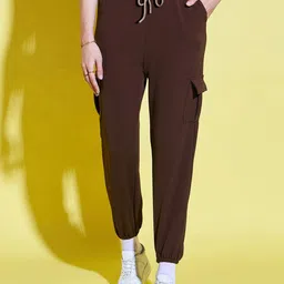DIMPY GARMENTS Women Relaxed High-Rise Joggers Trousers-picture-13