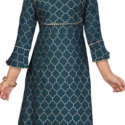 BAESD Girls Printed Regular Gotta Patti Pure Cotton Kurta with Palazzos image 2
