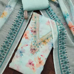 SAINOOR Printed Pure Cotton Semi-Stitched Dress Material-picture-37