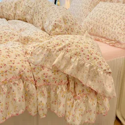 JC HOME Pink Floral Polycotton 3 Piece Double Extra Large Regular Bedding Set image 3