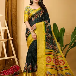 KAYOMMI Kalamkari Zari Kanjeevaram Saree-picture-13