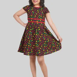 BEING NAUGHTY Girls Cotton Floral Print A-Line Dress-image-73