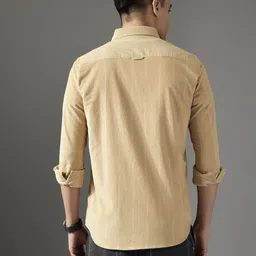 FCUK Slim Fit Striped Pure Cotton Corduroy Casual Shirt image 5