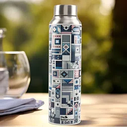 The Better Home Silver-Toned 3 Pieces Printed Stainless Steel Water Bottles- 1 L Each image 3