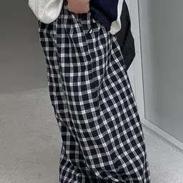 LULU & SKY Boys Checked High-Rise Trousers image 2