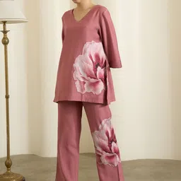 Bannos Swagger Floral Printed V-Neck Tunic & Trousers-picture-21