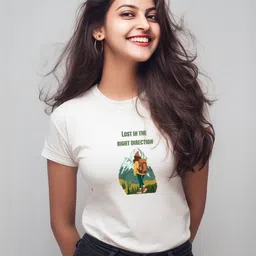 Storeily Typography Printed Round Neck Regular Fit T-Shirt image 2