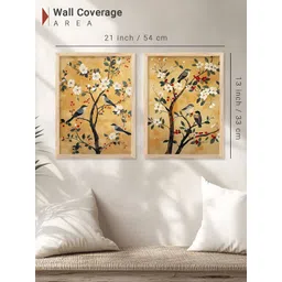 Kotart Brown & White 2 Piece Wood Floral and Botanical Wall Paintings image 3