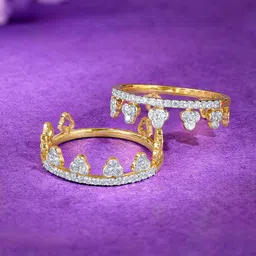 GIVA Gold Twin 2-in-1 Diamond Ring-image-5