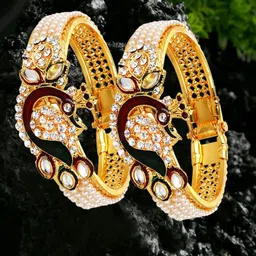 YouBella Set Of 2 Gold-Plated Stone Studded Bangles-picture-53