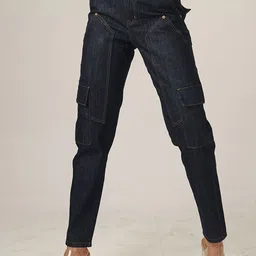 DAYER Women Cotton Tapper Leg With Cargo Pocket Jeans-image-41
