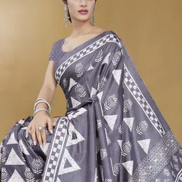 Rani Saahiba Art Silk Block Print Saree image 4