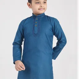 SQS Boys Slim Fit Full Sleeve Cotton Sequinned Kurta image 4
