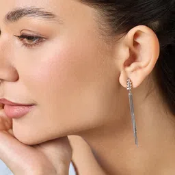 Kushal's Fashion Jewellery Rhodium-Plated Drop Earrings-image-21