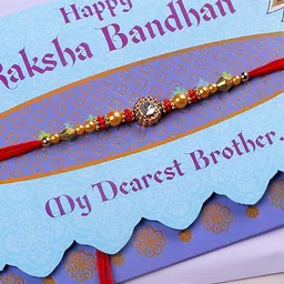 Archies Set Of 6 Thread Rakhis With Mailer & Roli Chawal image 4