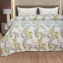 Utopia Bedding Beige & White Floral Microfiber Mild Winter Comforter image 3