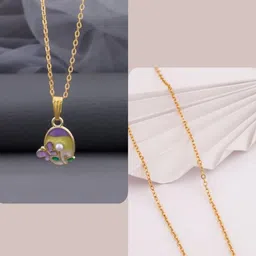 SZN Women Set of 2 Brass Gold-Plated Necklace-picture-22