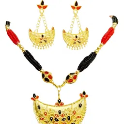 Balaji Gold Gold-Plated Beaded Jewellery Set image 3