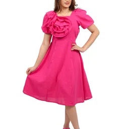 BELLO DONA CLOTHING Women Square Neck Cotton Fit & Flare Midi Dress-picture-16