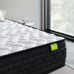 Wakeup India White & Black Quilted Riserox Luxe Comfort Pocket Spring Queen Mattress image 5