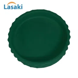 LASAKI Bubble 2Pcs Green Ceramic Lightweight Round Small Flower Planter Trays image 5