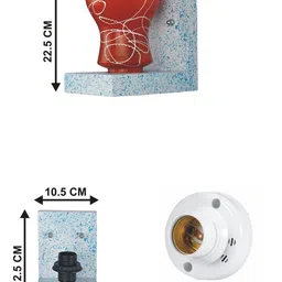 1ST TIME Orange & Red Printed Wood Quirky Wall Lamp image 4