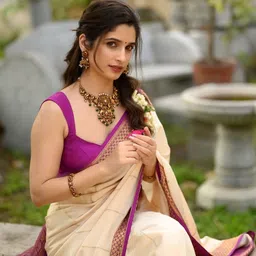 Moda Rapido Woven Design Zari Art Silk Handloom Banarasi Saree image 5