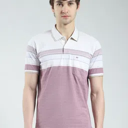 Monte Carlo Men Striped Polo Collar Pockets T-shirt-picture-41