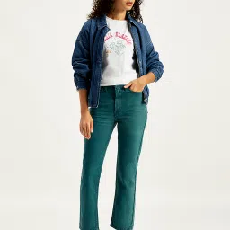 levi's Women's Teal Green Wedgie Straight Fit Mid Rise Jeans image 5