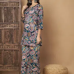 KALINI Paisley Printed Top With Trousers Co-Ords image 4