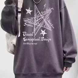 StyleCast x Revolte Graphic Printed Round Neck Drop-Shoulder Sleeves Oversized Sweatshirt image 2