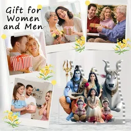 Spiaty 2D Flat Acrylic Religious Idol Mahadev with his Family Showpiece image 3