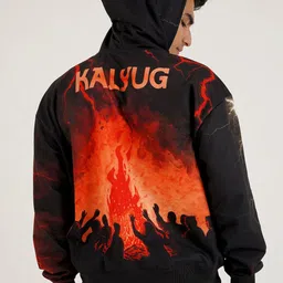 Clazzey Graphic Printed Hooded Long Sleeves Pullover Sweatshirt image 4